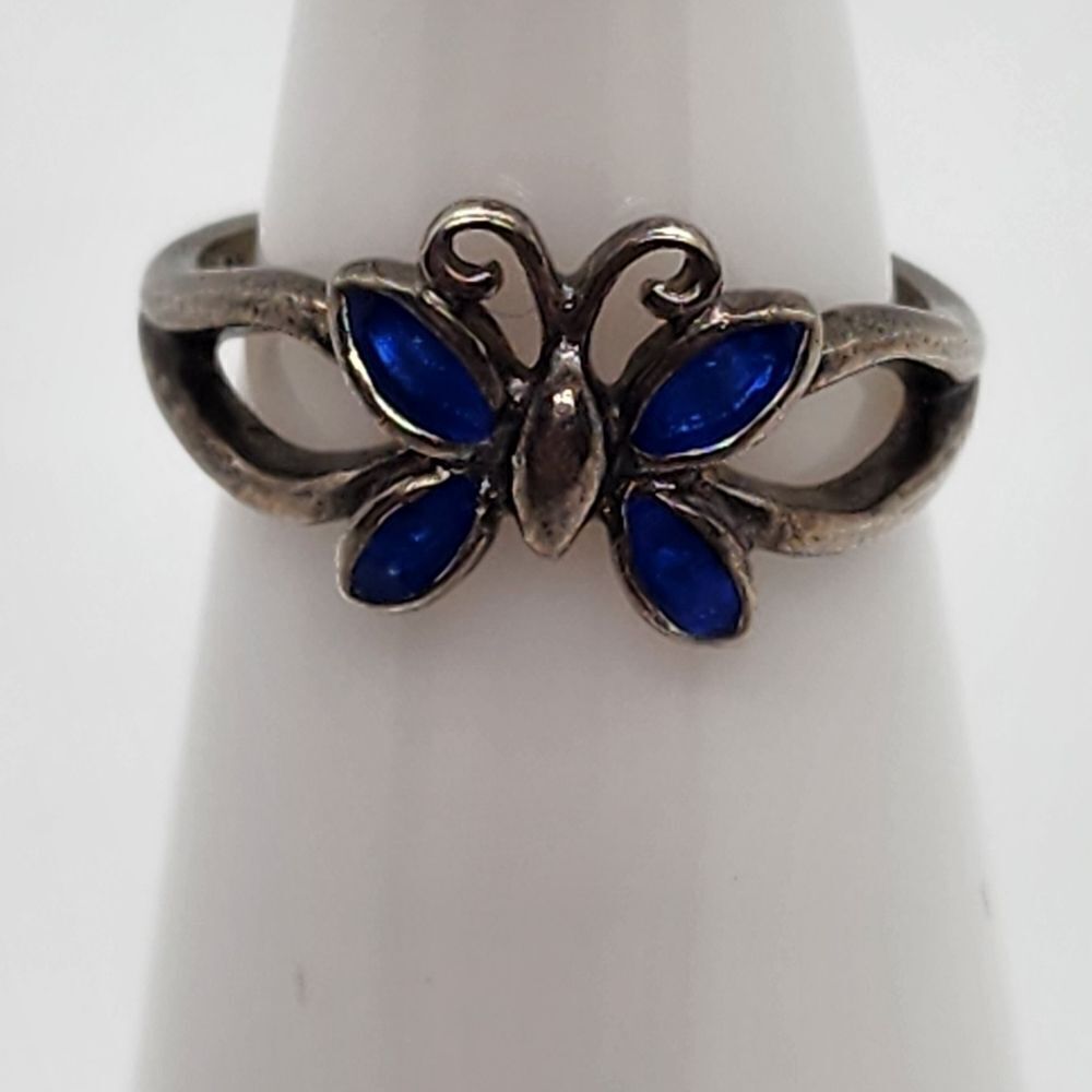Nevada Silver Mine Sterling Silver Blue Butterfly Toe Ring